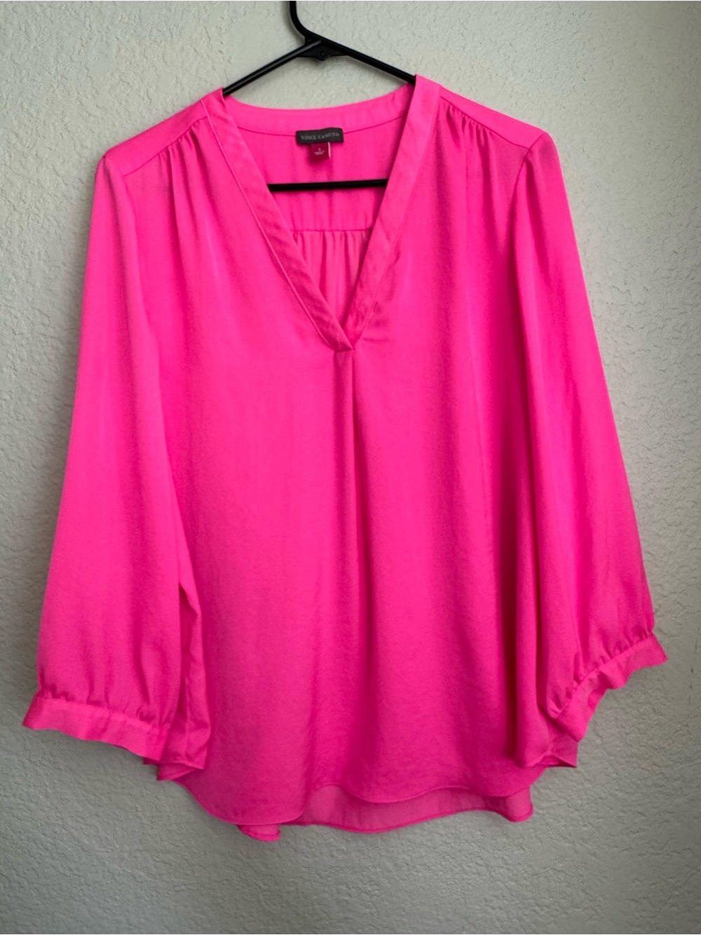 Vince Camuto Bright Fuchsia V-Neck Blouse